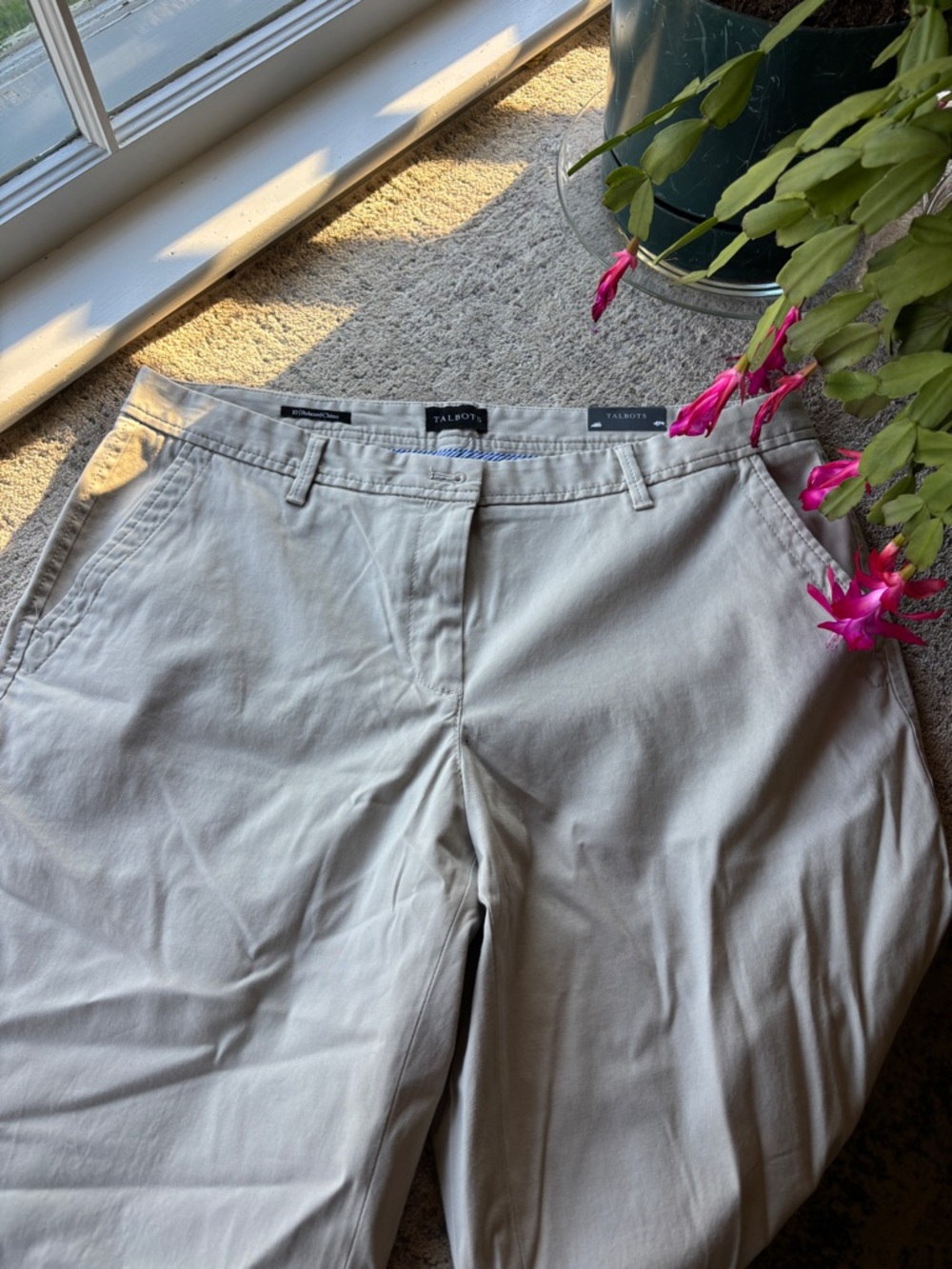Talbots Beige Relaxed Chino Khaki Pants NWT